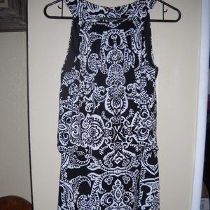 white and black dress